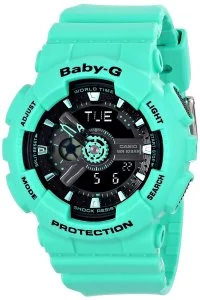 Casio Women's BA-111-3ACR Baby-G Analog-Digital Display Quartz Green Watch