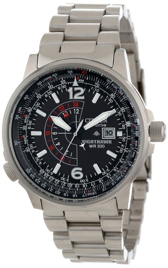 Citizen Men's BJ7000-52E "Nighthawk" Stainless Steel Eco-Drive Watch with Link Bracelet