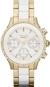DKNY Gold-Tone And Ceramic Chronograph Ladies Watch NY8830