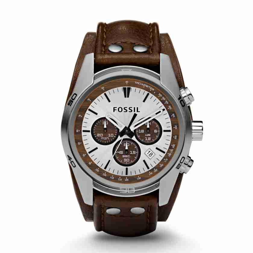 Fossil Men's CH2565 Cuff Chronograph Tan Leather Watch