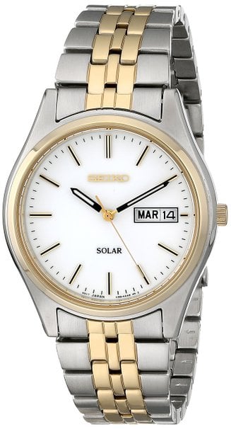 Seiko Men's Solar Watch With Silver Dial