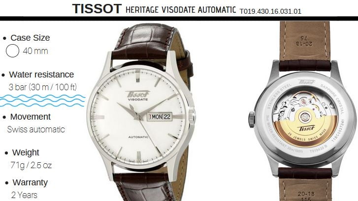 Tissot Heritage Visodate best mechanical watch under 500