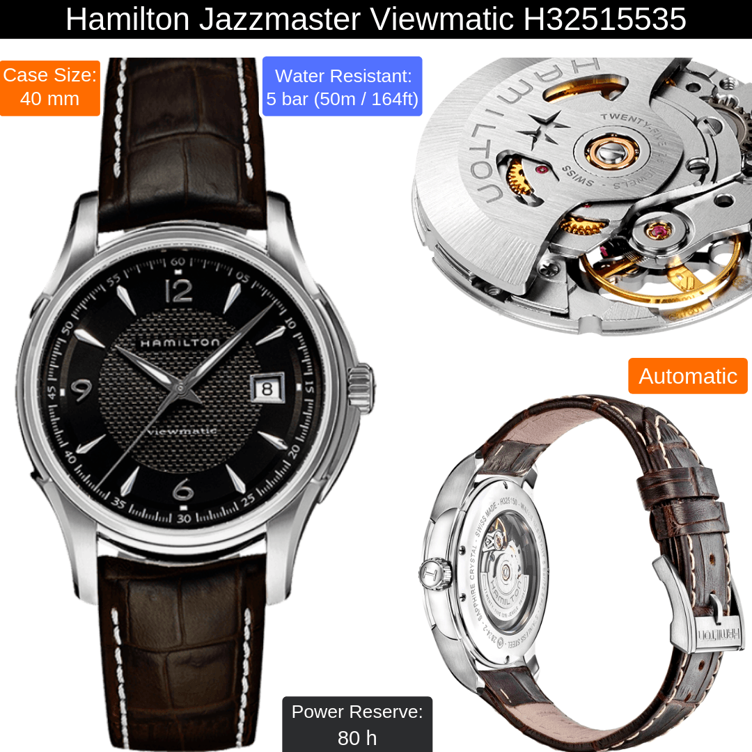 hamilton jazzmaster viewmatic automatic watch