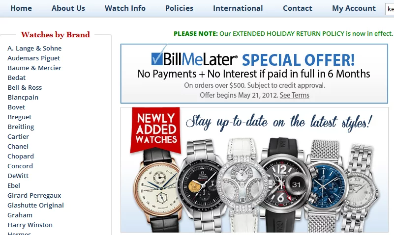 purchase watches online